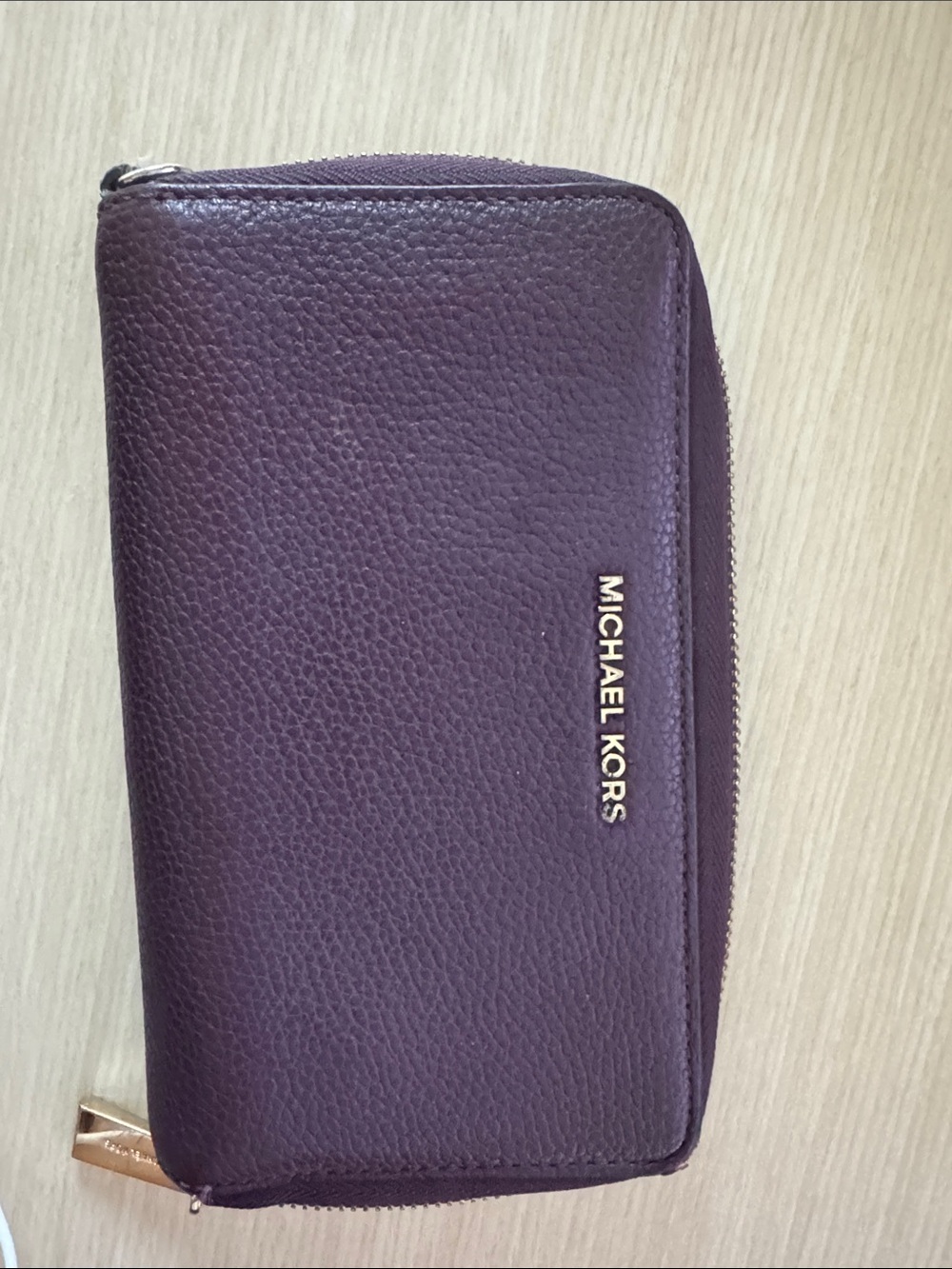 Michael Kors Purple Leather Zip Wallet